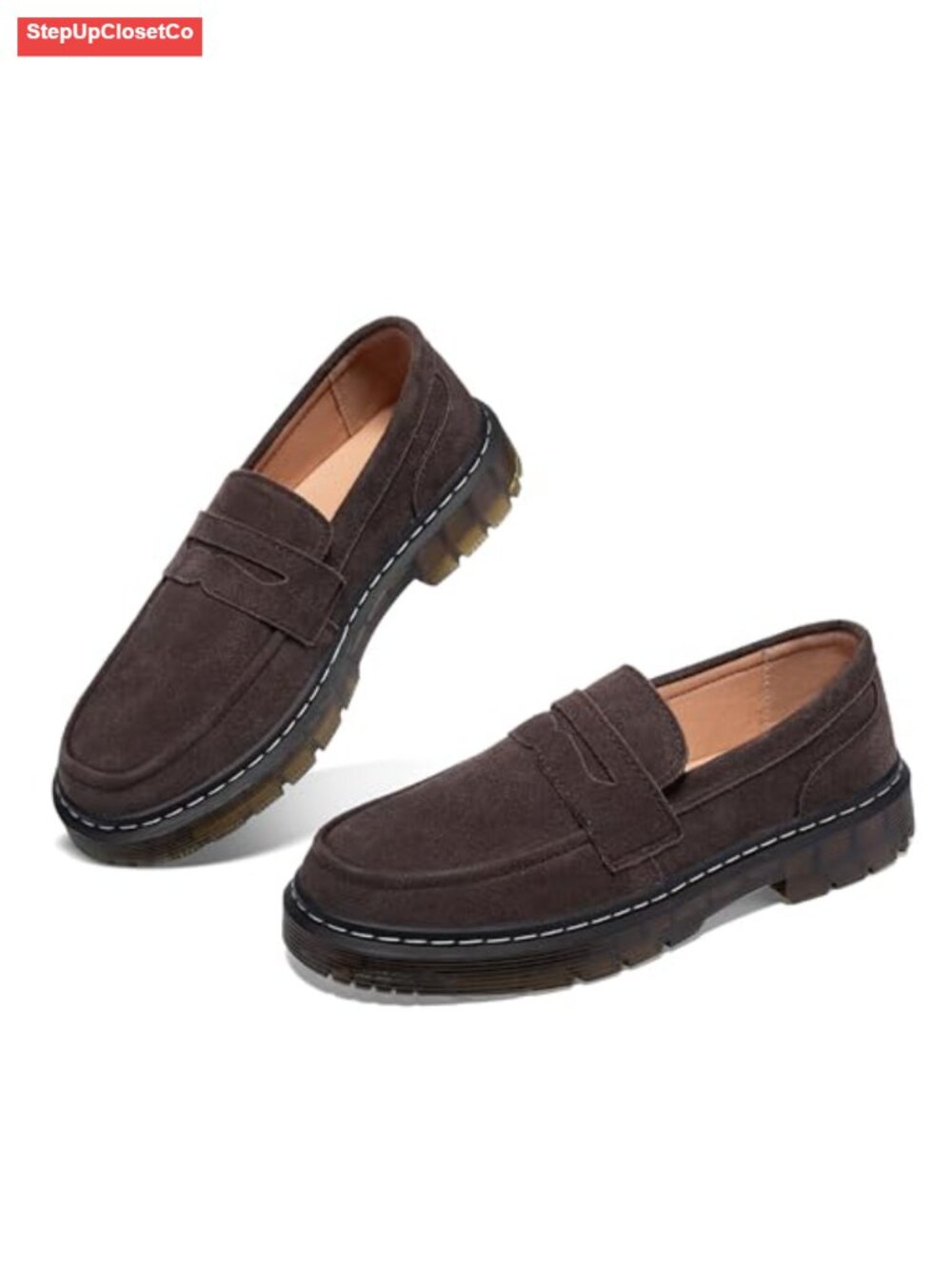 Suede Penny Loafers Slip-On Comfort Driving Mocc Flats Business Casual Shoes